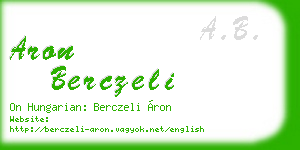 aron berczeli business card